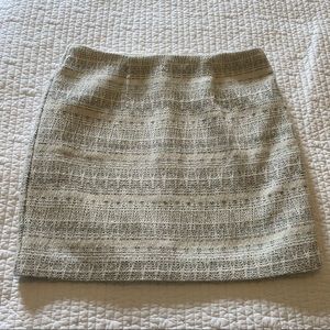 Forever 21 Tweed Cream and Silver Sparkly Mini Skirt